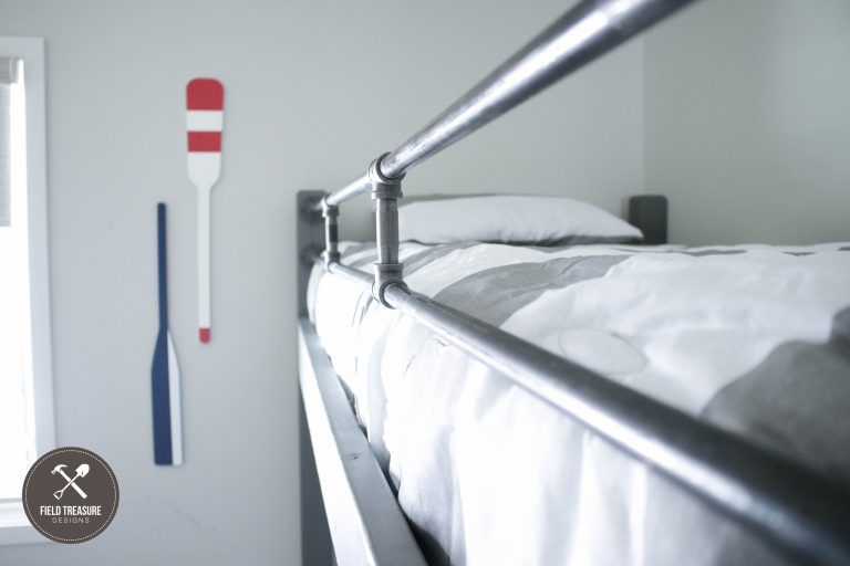 DIY Bunk Beds with Pipe Ladder & Railing Field Treasure Designs