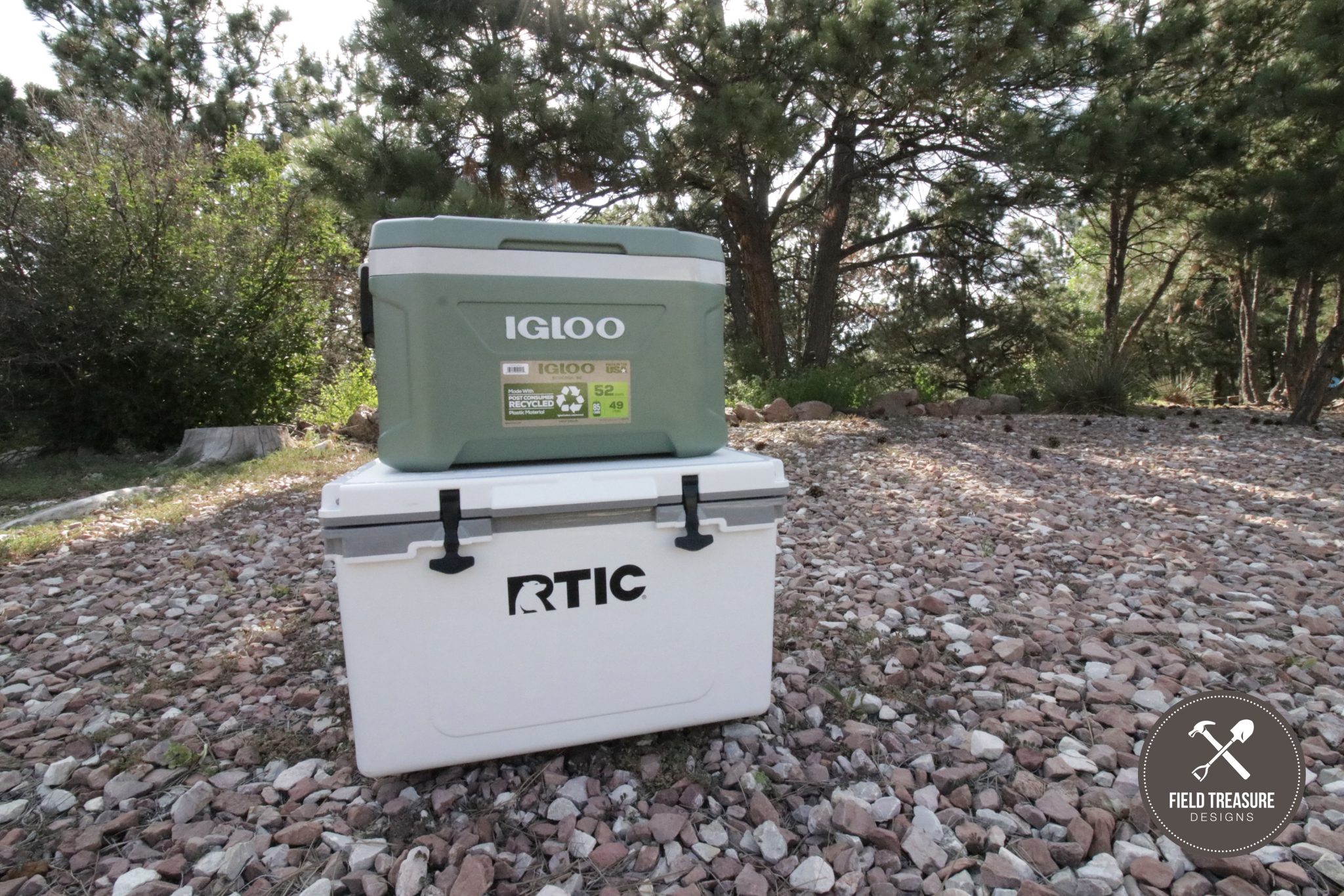 RTIC 185 vs IGLOO 35 Hard Cooler Comparison Field Treasure Designs