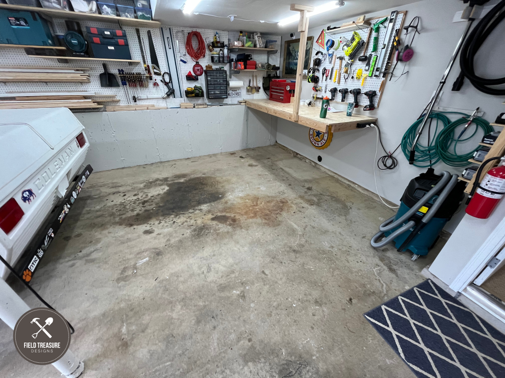 DIY Garage Floor Epoxy Coating Step 1